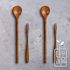 Coobinox® 'Namu-Naeum' lackiertes Holzdessertset (CO-91-25) – Handgemachtes 2-Personen-Set (lange Teelöffel und Mini-Gabeln)
